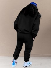 Letter Print Long Sleeve Sweatshirt Two Piece Pants Set SH-390909