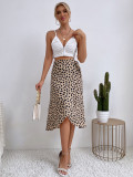 Tie Up Print Split Half Body Skirt GYXN-52379