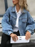 Loose Long Sleeve Denim Jackets Coats GYXN-20221