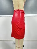 PU Leather Slim Irregular Skrit GYXN-9148