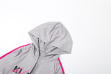 Letter Print Zipper Hooded Sport Pants Suit GSLF-K25S82989