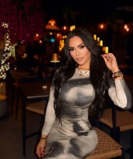 Contrast Color Print O Neck Long Dress YWXS-K25L1394