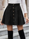 Retro Corduroy High-Waisted Skirt GYXN-M-82285