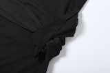 Slash Shoulder Ruched Patchwork Maxi Dress GSLF-K25D86620