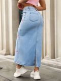 Bow Tie Fashion Pearl Denim Skirt GYXN-20800