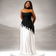 Contrast Color Patchwork Wrap Chest Maxi Dress GJYO-JD302968