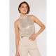 Plus Size Sleeveless Sequin Slim Tops GYOM-8918