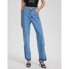 Retro High-Waisted Split Straight Jeans GYXN-15160