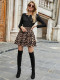 Retro Leopard Print High-Waisted Tiered Skirt GYXN-F1-51070