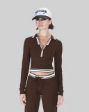 Long Sleeve Contrast Color Two Piece Pants Set YWXS-K25L1447