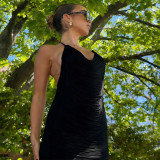 Halterneck Tie Up V Neck Mini Dress GSLF-K25D85988