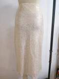 Solid Color Sequin Half Body Skirt GYOM-8886