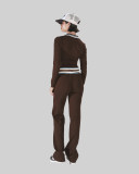 Long Sleeve Contrast Color Two Piece Pants Set YWXS-K25L1447