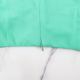 Cross Halterneck Tops Tassel Skirt 2 Piece Set GYLY-9660
