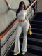 Solid Color Long Sleeve Sport Pants Suit YWXS-K25L1063