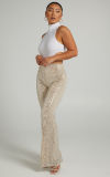 Plus Size Fashion Sequin Flare Pants GYOM-8916
