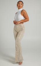 Plus Size Fashion Sequin Flare Pants GYOM-8916