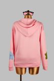 Zipper Embroidered Cartoon Pullover Hoodie YWXS-XS-124
