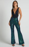 Plus Size Fashion Sequin Flare Pants GYOM-8916