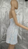 Sequin Slim Tube Top Mini Dress GYOM-8891