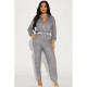 Long Sleeve Zipper Sequin Jumpsuit GYOM-8931