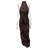 Strappy Backless Elegant Maxi Dress GQNF-Y00504DC