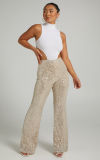 Plus Size Fashion Sequin Flare Pants GYOM-8916