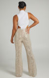 Plus Size Fashion Sequin Flare Pants GYOM-8916