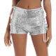 Hollow Out Sequin Tie Up Shorts GYOM-8864