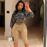 Sexy Skinny See Through Seven-Tenths Pants GDSF-Q25PT431