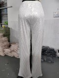 Plus Size Fashion Sequin Flare Pants GYOM-8916