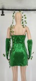 Halloween Sequined Sexy Performance Evening Dress With Gloves GYOM-8873