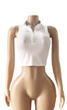 Solid Color V Neck Tight Tank Top GFCF-1289