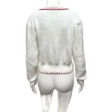 Knits Lapel Long Sleeve Two Piece Shorts Set GQNF-Y00298SM