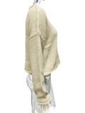 Solid Color Knits Pullover Sweater GQNF-Y00274TM
