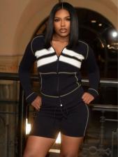 Contrast Color Patchwork Two Piece Shorts Set GQNF-Y00286SC