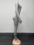 Long Sleeve Solid Color Tight Jumpsuit GQNF-Y00252QC