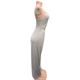 Solid Color Sling Top Wide Leg Pants Suit GQNF-Y00307QC