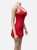 U Neck Tassel Sling Mini Dress GQNF-F00127DM