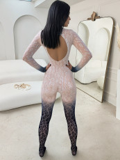 Sexy Hollow Out Knits Lace Jumpsuit GQNF-Y00589QL