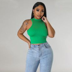 Sleeveless Sport Silid Color Tank Tops GOSD-1329