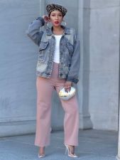 Loose Lapel Long Sleeve Denim Jackets GYLN-9090