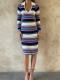Stripe Contrast Color Knits Midi Dress GQNF-Y00303DM