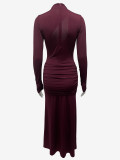 Long Sleeve Hollow Out Maxi Dress GQNF-Y00519DC