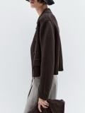 Double-breasted Lapel Collar Knit Cardigan Coats GQNF-Y00269CM