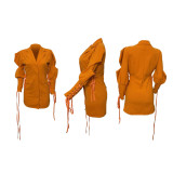 Fashion Tie Up Mid-Length Blazer GRNH-7157