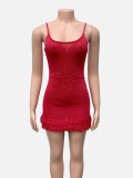 U Neck Tassel Sling Mini Dress GQNF-F00127DM