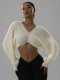 Long Sleeve V Neck Knits Sweater GQNF-Y00255CM