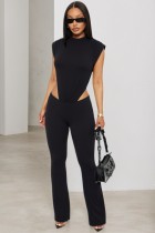 Sleeveless Hollow Out Bodysuit Tight Pants Set GQNF-Y00251SC