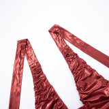 Solid Color Backless Sling Tops Seven-Tenths Pants Set GDSF-J25ST430